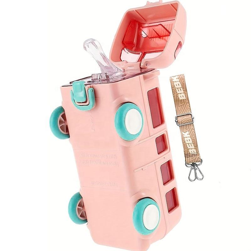 🚌 Premium Kids Bus Shape Water Bottle with Straw