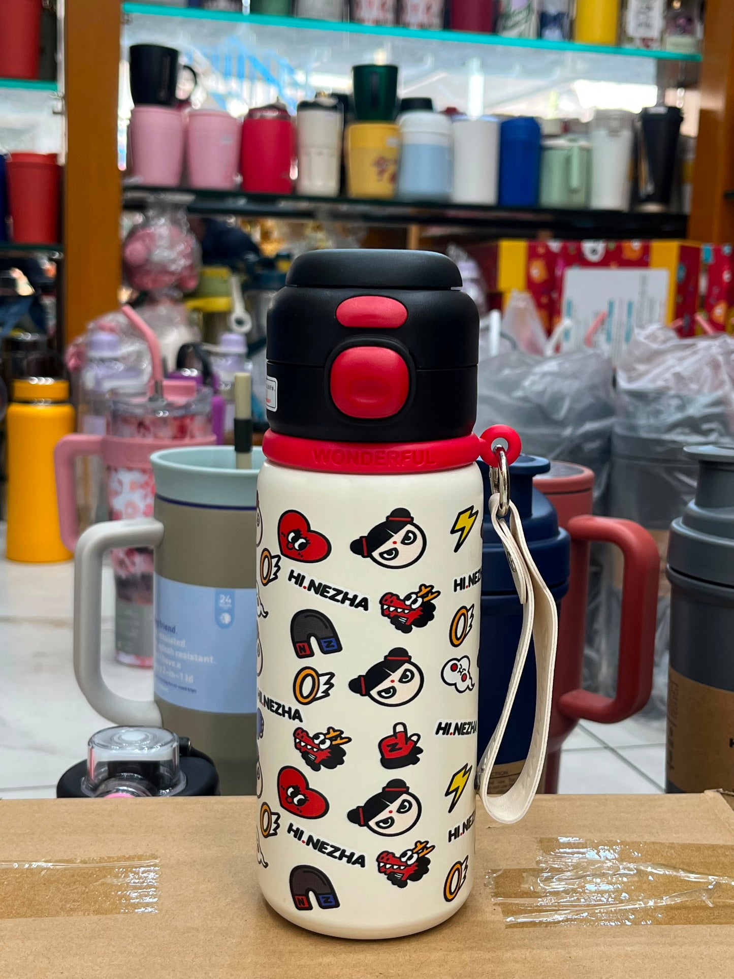 🏷️ Premium Cartoon Print Stainless Steel Vacuum Water Bottle