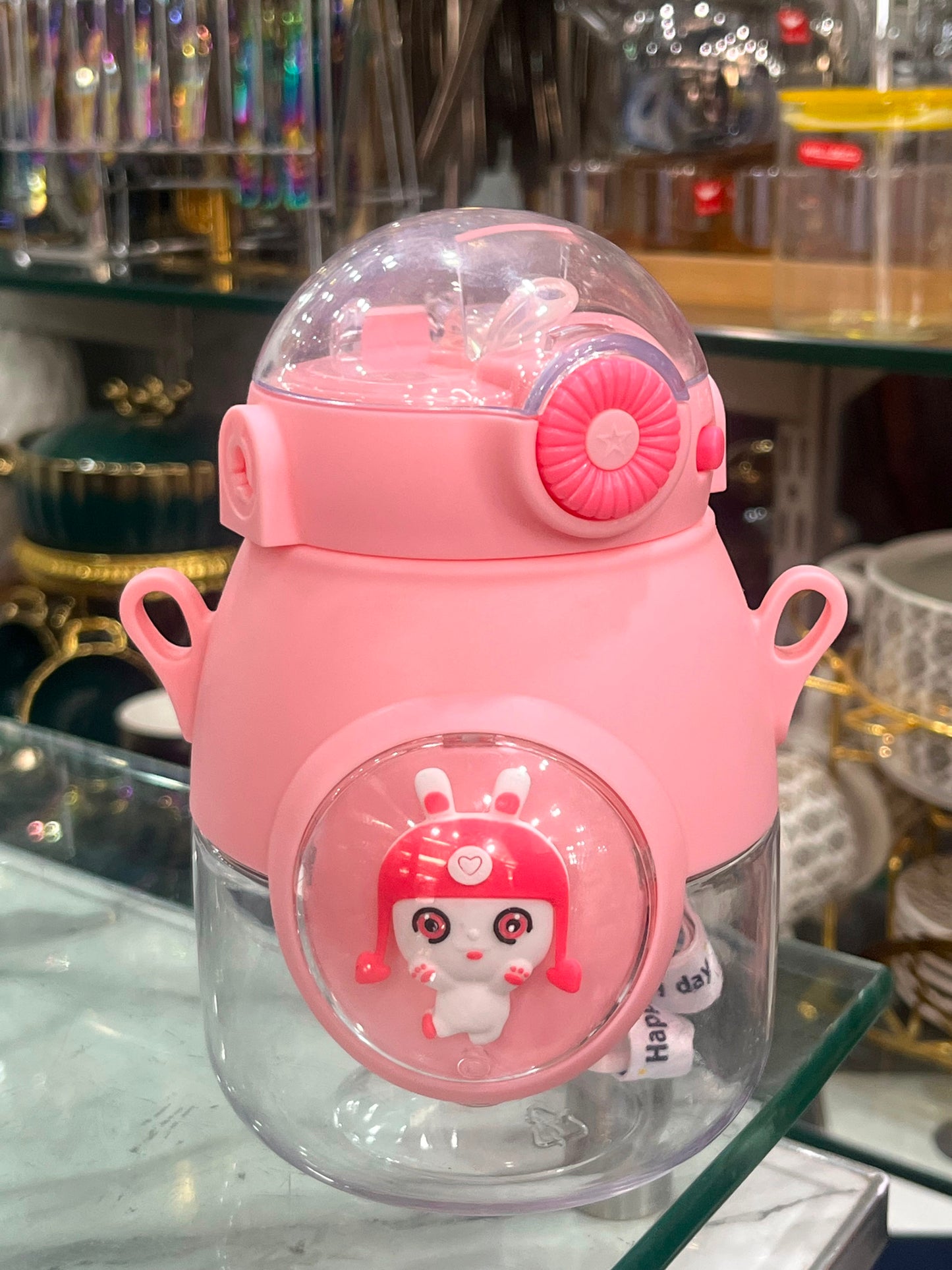 🎀 Cute Kids Sipper Water Bottle with Straw & Carry Strap | Leak-Proof Desig