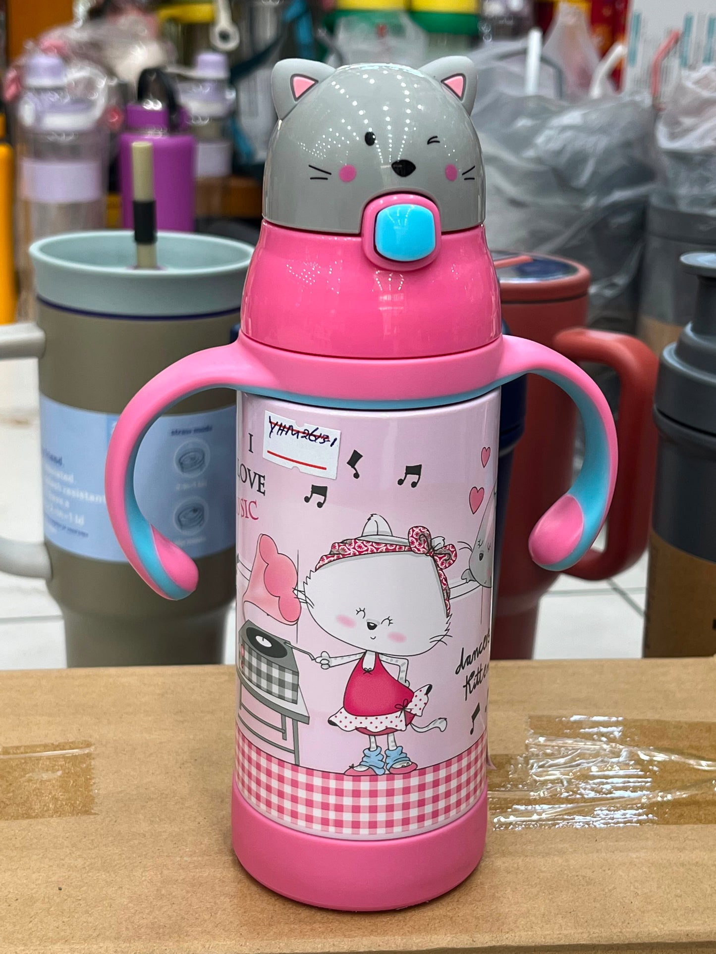 🧸 Vilora Kids Premium Water Bottle – Cute Cartoon Leak-Proof Bottle with Handle & Strap
