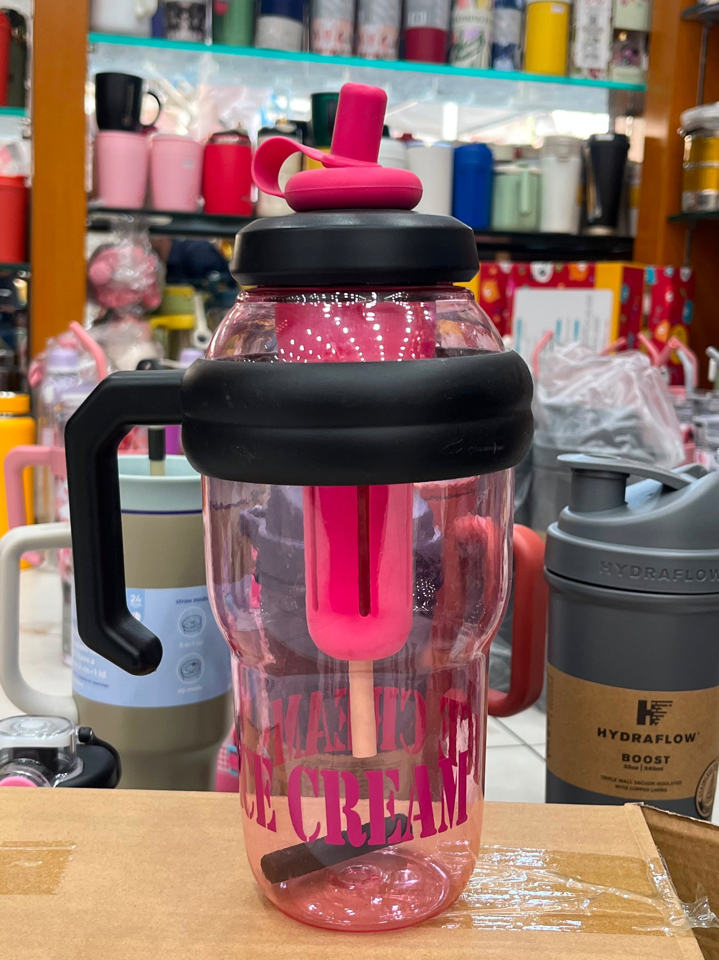 🍦🩷 Vilora Ice Cream Tumbler Water Bottle – Premium Hydration Cup with Handle & Straw 💖