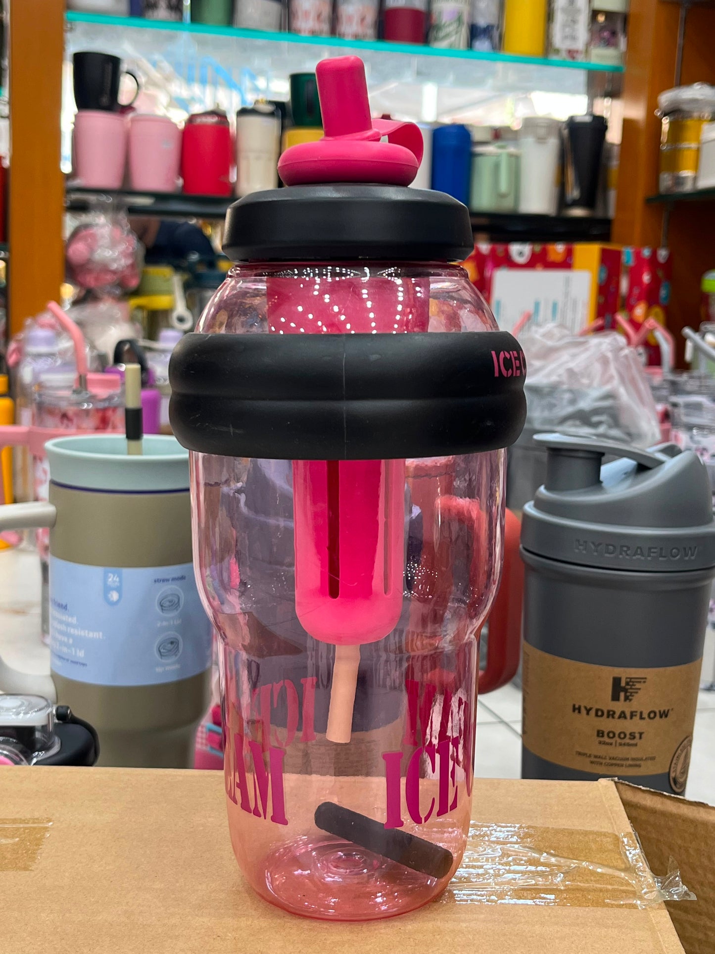 🍦🩷 Vilora Ice Cream Tumbler Water Bottle – Premium Hydration Cup with Handle & Straw 💖