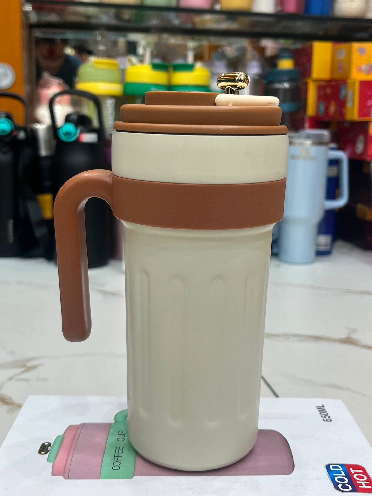 🤎☕ Vilora Premium Travel Coffee Mug – Insulated Coffee Cup with Handle & Spill-Resistant Lid ✨