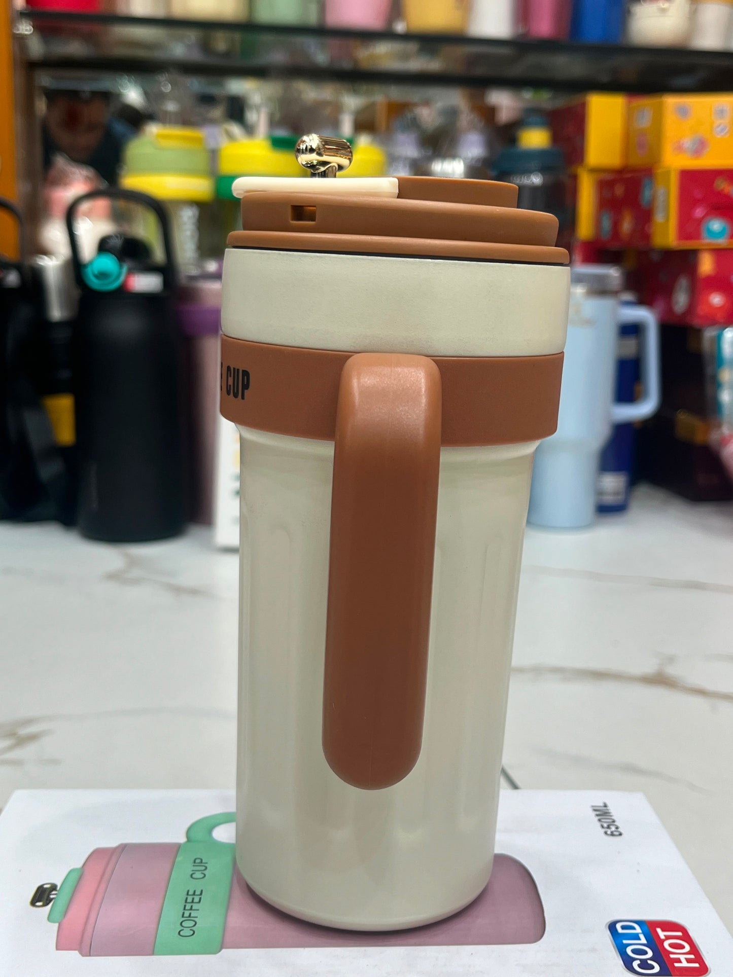 🤎☕ Vilora Premium Travel Coffee Mug – Insulated Coffee Cup with Handle & Spill-Resistant Lid ✨