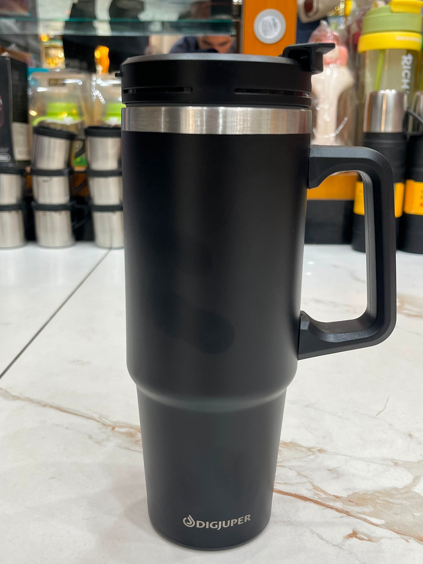 🥤 Premium 30oz Insulated Tumbler with Handle & Straw Lid | Leakproof Double Wall Vacuum Flask
