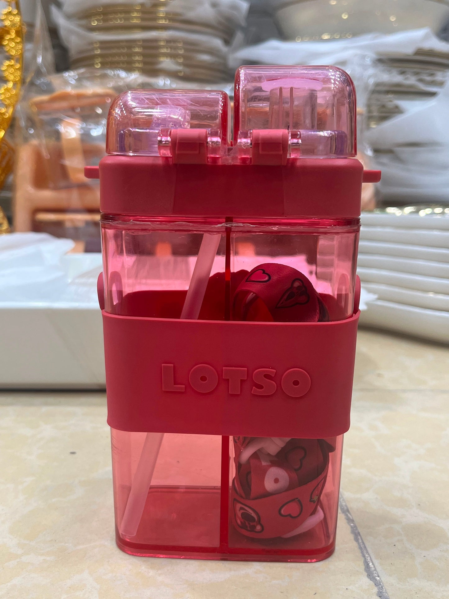 🧸 Cute Cartoon Kids Water Bottle with Dual Drinking Modes & Carry Strap | Leak-Proof