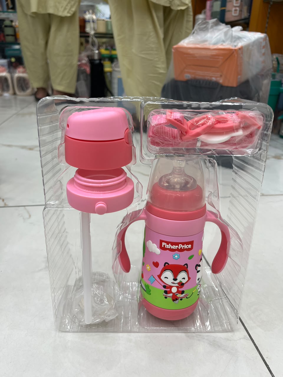 Premium Baby Feeding Bottle Set with Handles & Straw – Imported Training Bottle for Babies