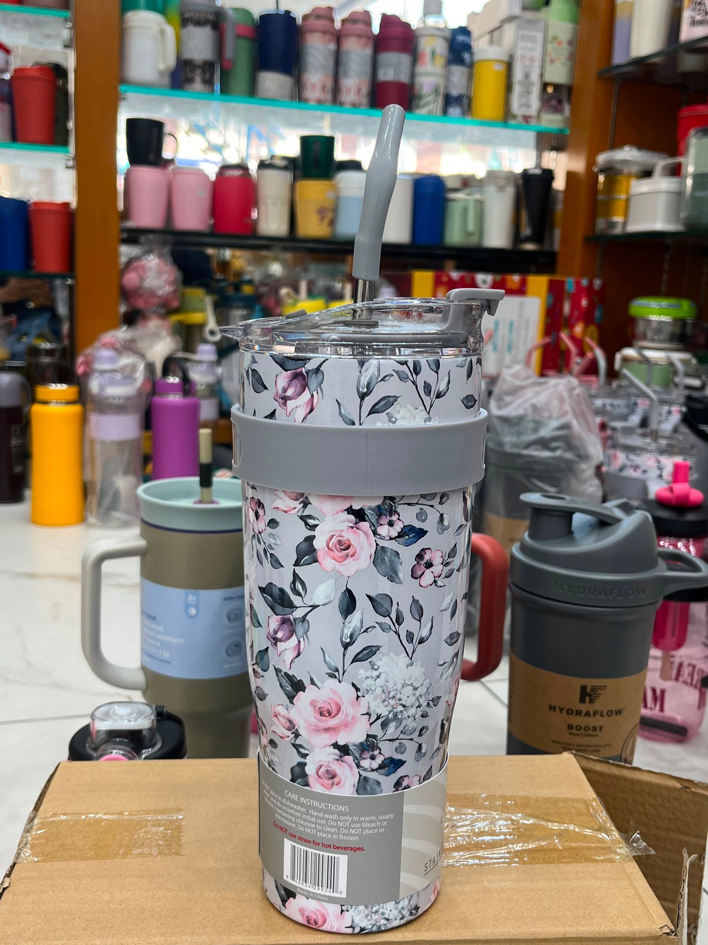 🌸 Vilora Premium Floral Insulated Tumbler with Handle & Straw | 40oz
