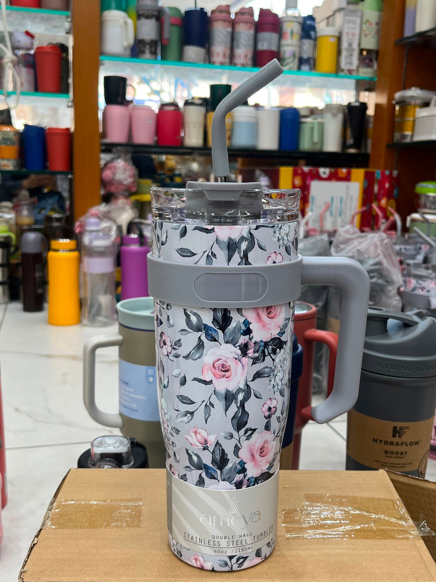 🌸 Vilora Premium Floral Insulated Tumbler with Handle & Straw | 40oz