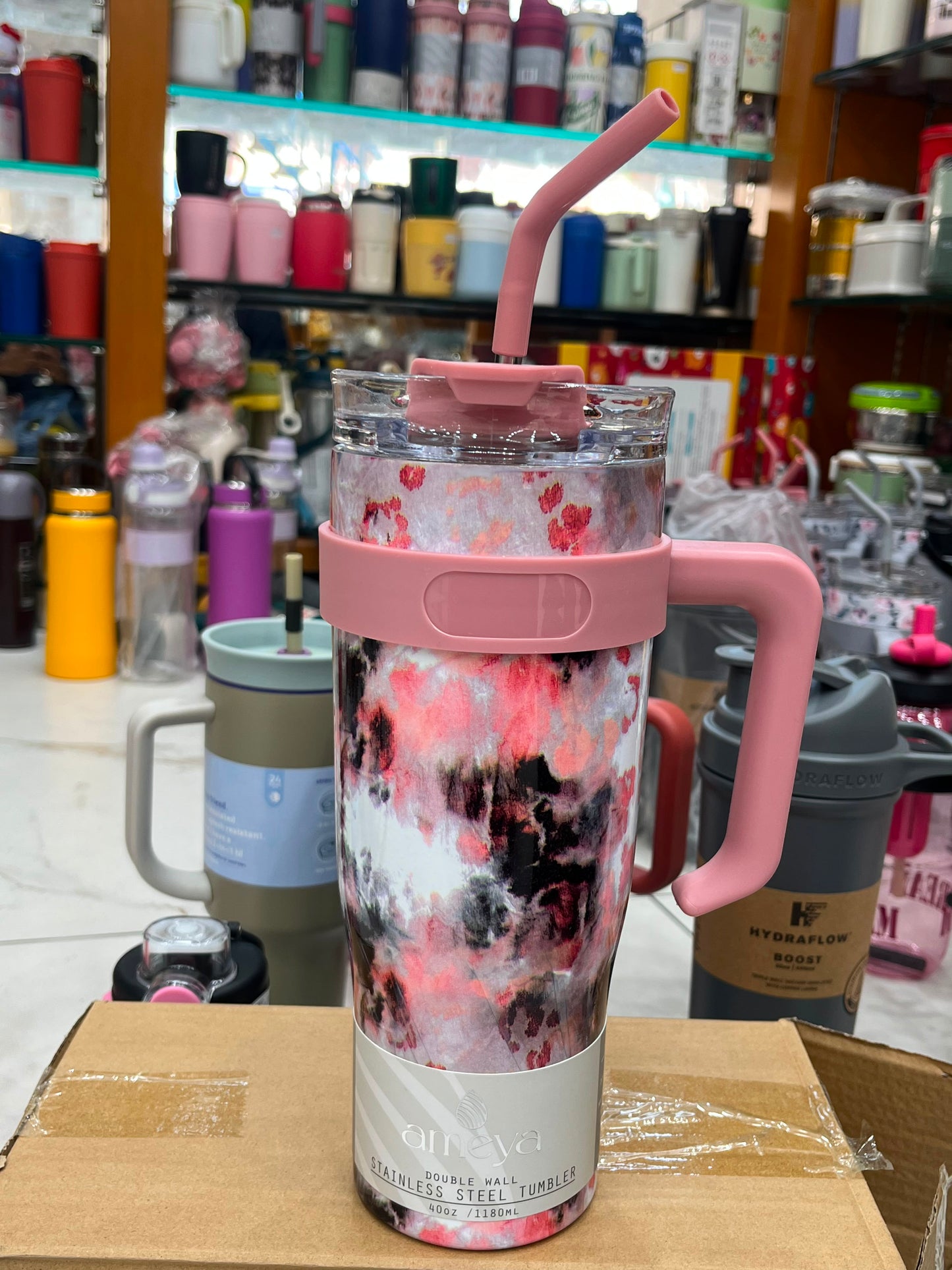 🌸 Vilora Premium Floral Insulated Tumbler with Handle & Straw | 40oz