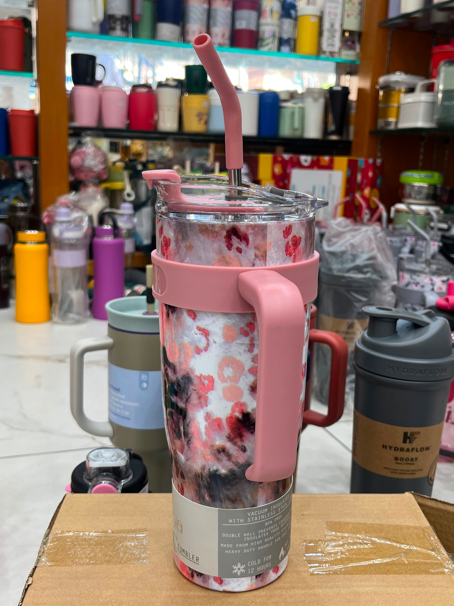 🌸 Vilora Premium Floral Insulated Tumbler with Handle & Straw | 40oz