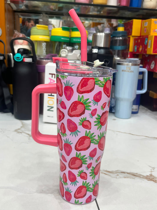 🌸 Vilora Premium Floral Insulated Tumbler with Handle & Straw | 40oz