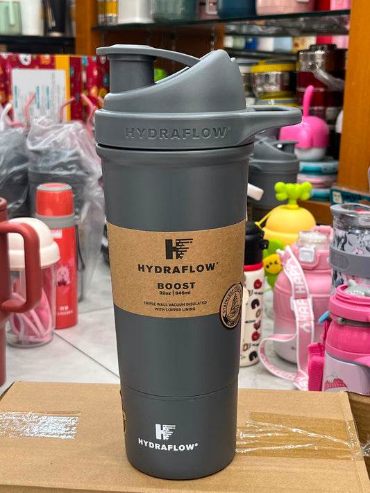 🏋️ Premium Stainless Steel Protein Shaker Bottle with Storage Compartment | 18oz