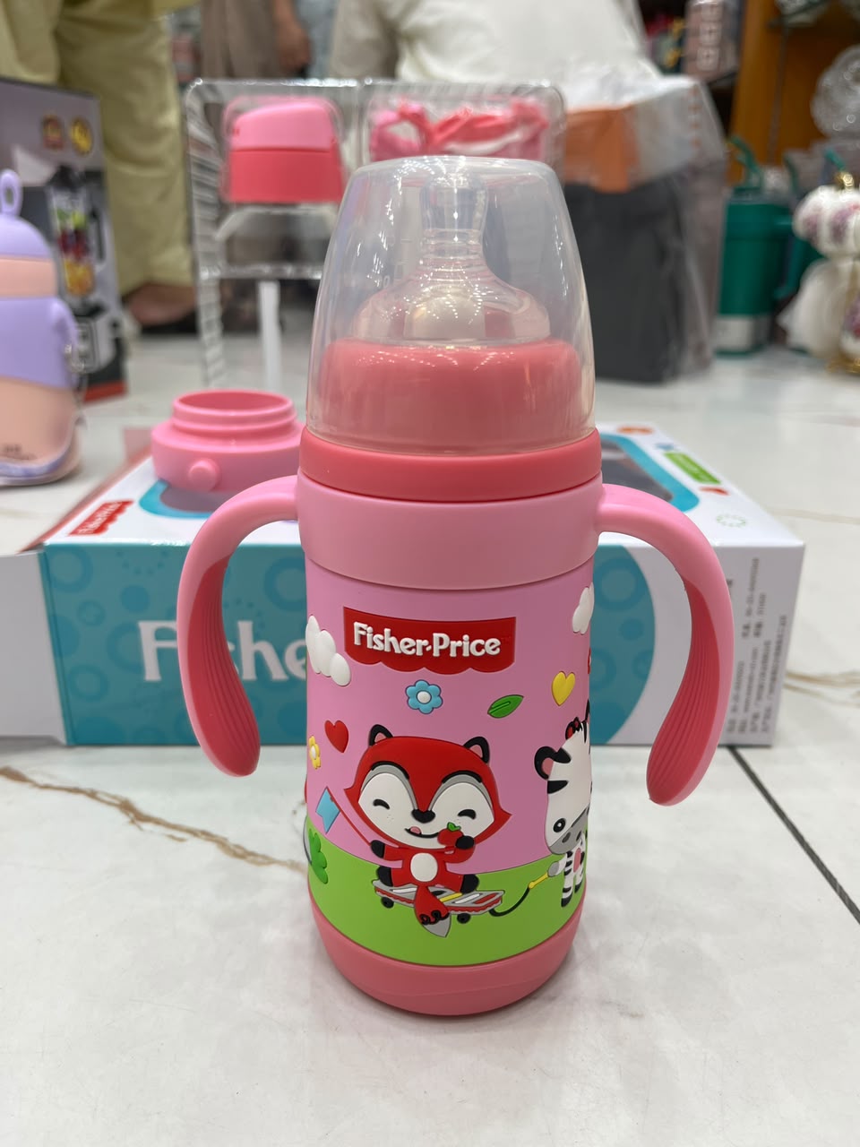 Premium Baby Feeding Bottle Set with Handles & Straw – Imported Training Bottle for Babies
