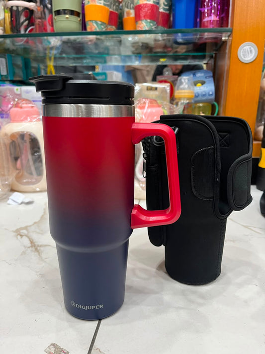 🥤 Premium 30oz Insulated Tumbler with Handle & Straw Lid | Leakproof Double Wall Vacuum Flask