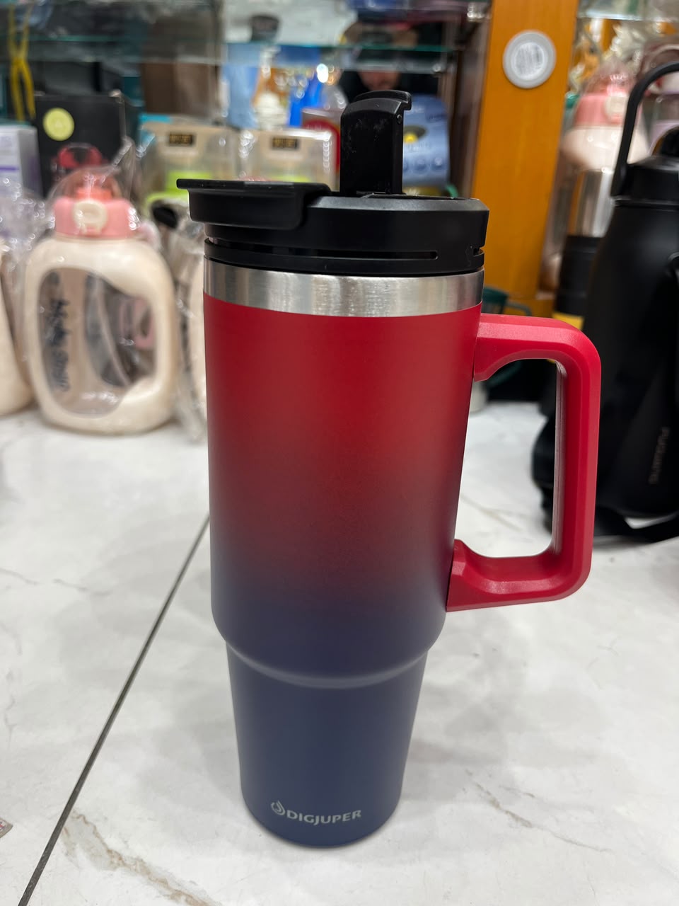 🥤 Premium 30oz Insulated Tumbler with Handle & Straw Lid | Leakproof Double Wall Vacuum Flask