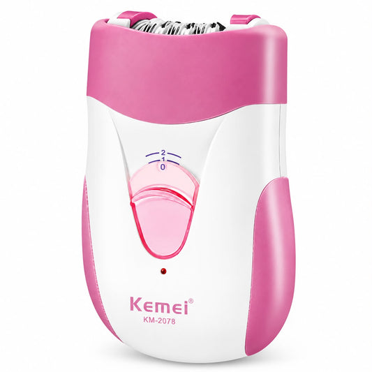 Kemei KM-519A USB Rechargeable Lady Epilator & Shaver | 2 Speed Hair Removal Machine